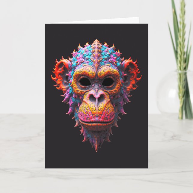 Tarjeta Ornate Chimp Mask (Anverso)