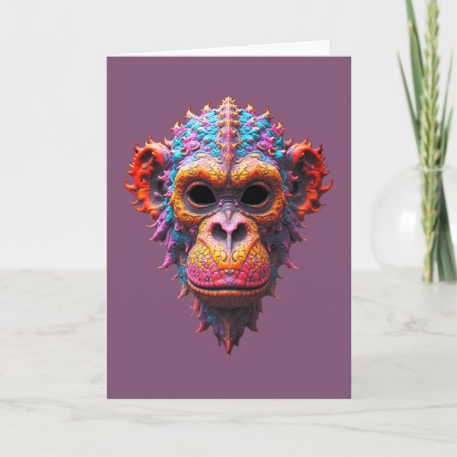 Tarjeta Ornate Chimp Mask (Anverso)