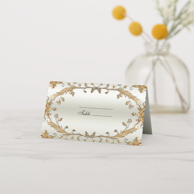 Tarjeta Ornate Flowers Place (Anverso)