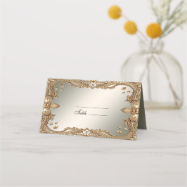 Tarjeta Ornate Frame Place Gold