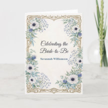 Ornate Green Blue Botanical Bridal Shower