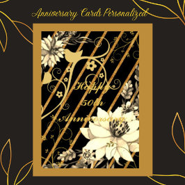 Tarjeta Ornato negro y oro personalizado