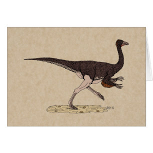 Tarjeta Ornithomimus de Dinosaurio Cretáceo