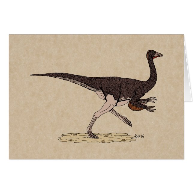 Tarjeta Ornithomimus de Dinosaurio Cretáceo (Anverso (Horizontal))