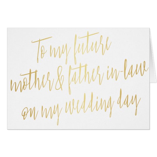 Tarjeta Oro "a mi madre y suegro futuros "