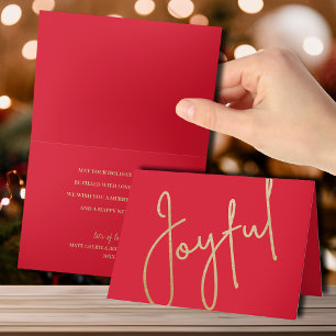 Tarjeta Oro alegre para los Navidades rojos