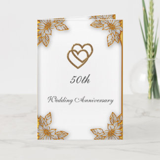 Tarjeta Oro Blanco 50 Aniversario de Boda