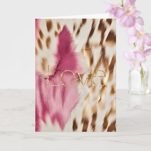 Tarjeta Oro Blanco Rosa Amor Purpurina Vaquera del Suroest (Orquídea)