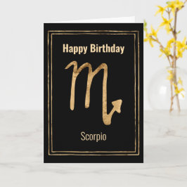 Tarjeta Oro de astrología Escorpio zodiac Feliz cumpleaños