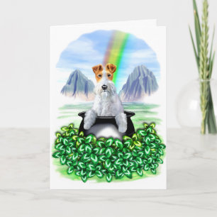 Tarjeta Oro del pote O del fox terrier del alambre