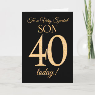 Tarjeta de cumpleaños número 40 para hombres, globos negros y dorados con  purpurina, tarjetas de feliz cumpleaños para hombre de 40 años, papá,  primo
