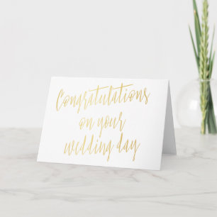 Tarjeta Oro "enhorabuena en su día de boda "