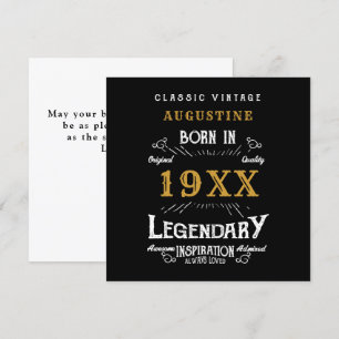 Tarjeta Oro negro retro de cumpleaños 40 personalizado
