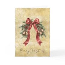 Oro Polvo Brillante Confeti Lazo Rojo Campanas Nav