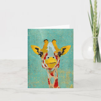 Tarjeta Oro que mira a escondidas las jirafas Notecard