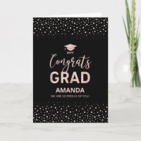 Oro Rosa, Confeti Negro Felicidades Graduado Gradu