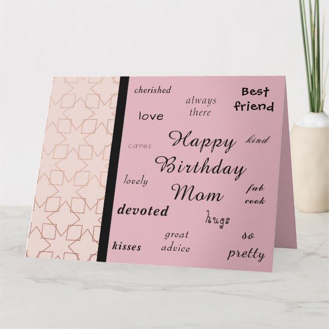 Tarjeta Oro Rosa. ¡Feliz cumpleaños, mamá! (Anverso)