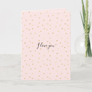 Tarjeta Oro Rubor Pink Little Hearts Love