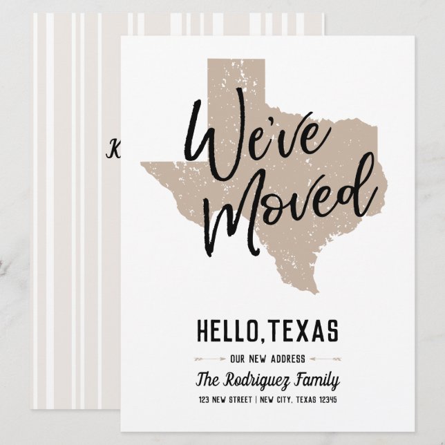 Tarjeta Oro silenciado que nos hemos mudado - Texas en mov (Anverso / Reverso)