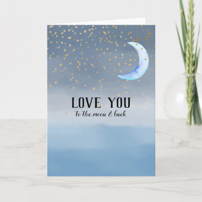 Tarjeta Oro Stars Moon Blue Ombre (Anverso)
