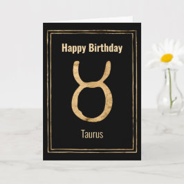 Tarjeta Oro Taurus zodiac astrología Feliz cumpleaños