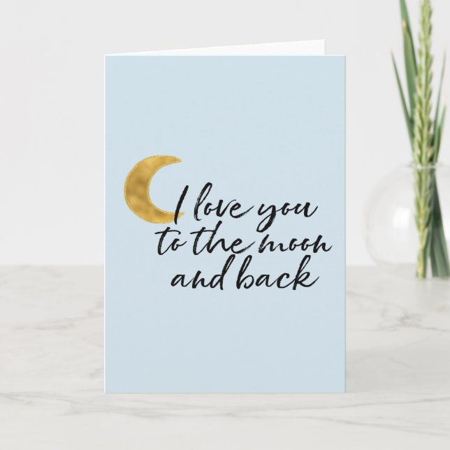 Tarjeta Oro te amo a la luna (Anverso)