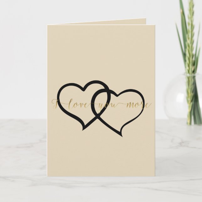 Tarjeta Oro te amo más corazones (Anverso)