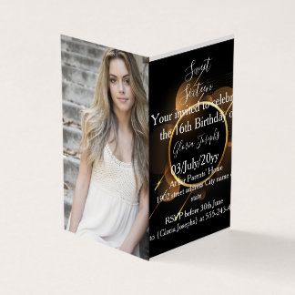 Tarjeta Oro y dulce negro dieciséis fotos