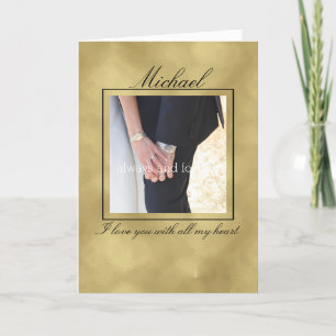 Tarjeta Oro y negro amor personalizado por la foto