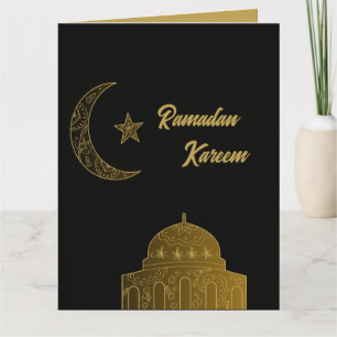 Tarjeta Oro y negro Feliz Ramadán Kareem 2024