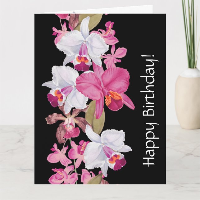 Tarjeta Orquid Flowers Floral Birthday Big Greeting Card (Anverso)