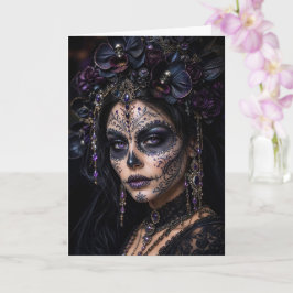 Tarjeta Orquídea Ametista Calavera – Calavera Azucarada Gó