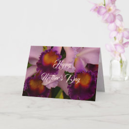 Tarjeta Orquídea Cattleya Púrpura Real Día de la Madre