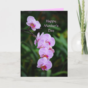 Tarjeta Orquídea de Falenopsis Púrpura Feliz Día d