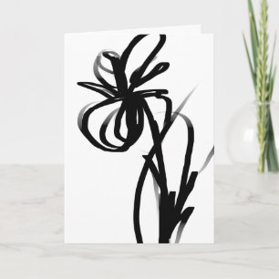 Tarjeta Orquídea en blanco y negro abstracto
