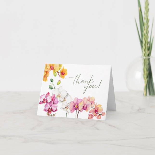Tarjeta Orquídea Floral de agradecimiento (Anverso)