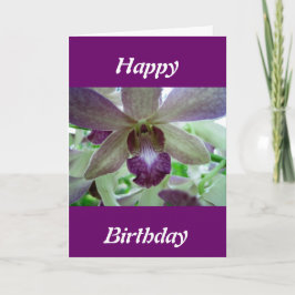 Tarjeta Orquídea morada y blanca