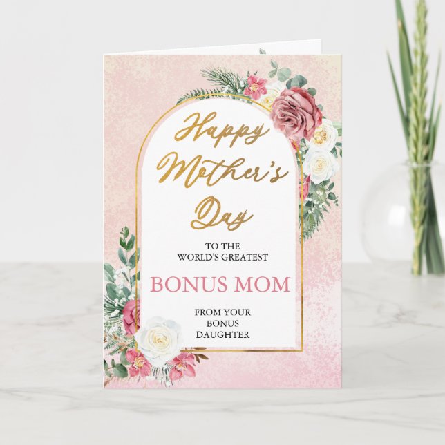 Tarjeta Orquídea rosa Orquídea Feliz Día de la Madre Mamá (Anverso)