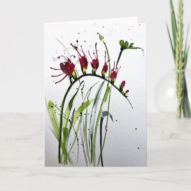 Tarjeta Orquídea salvaje - Saludo interior en blanco (Anverso)