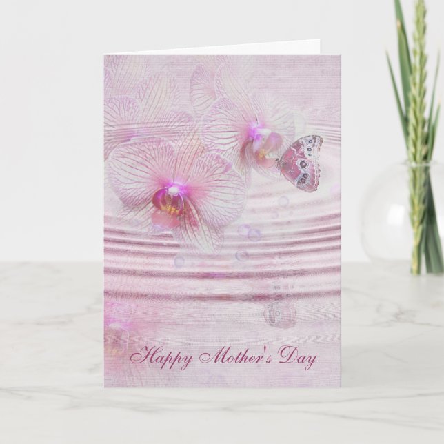 Tarjeta Orquídea y mariposa (Anverso)