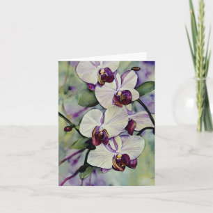 Tarjeta Orquídeas acuarela personalizables