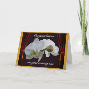 Tarjeta Orquídeas blancas felicitaciones por salir