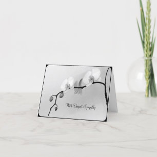 Tarjeta Orquídeas blancas para la muerte de la madre -