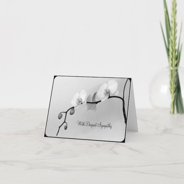 Tarjeta Orquídeas blancas para la muerte de la madre - (Anverso)