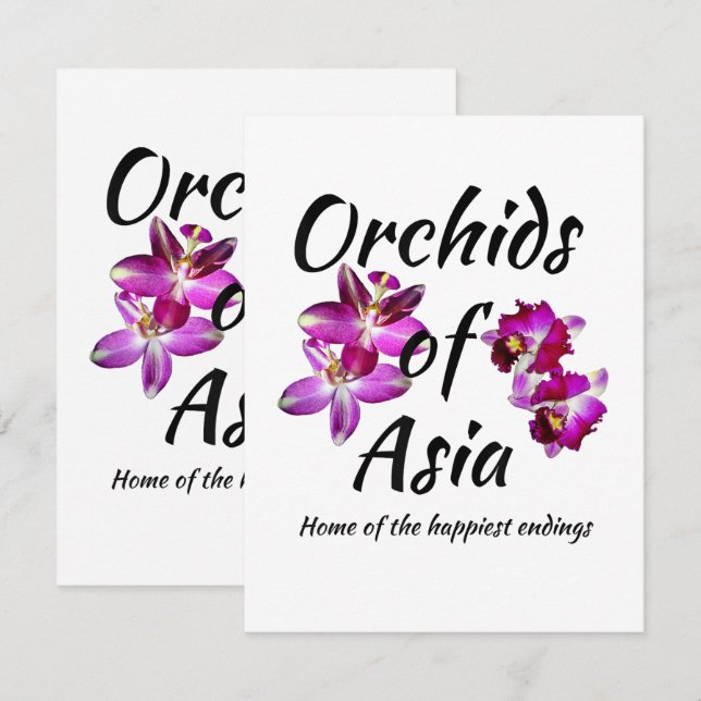 Tarjeta Orquídeas de Asia (Anverso / Reverso)