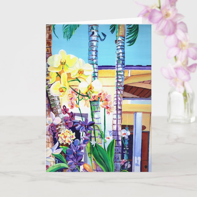 Tarjeta Orquídeas en Baby Beach Bungalow Kauai Card (Orquídea)