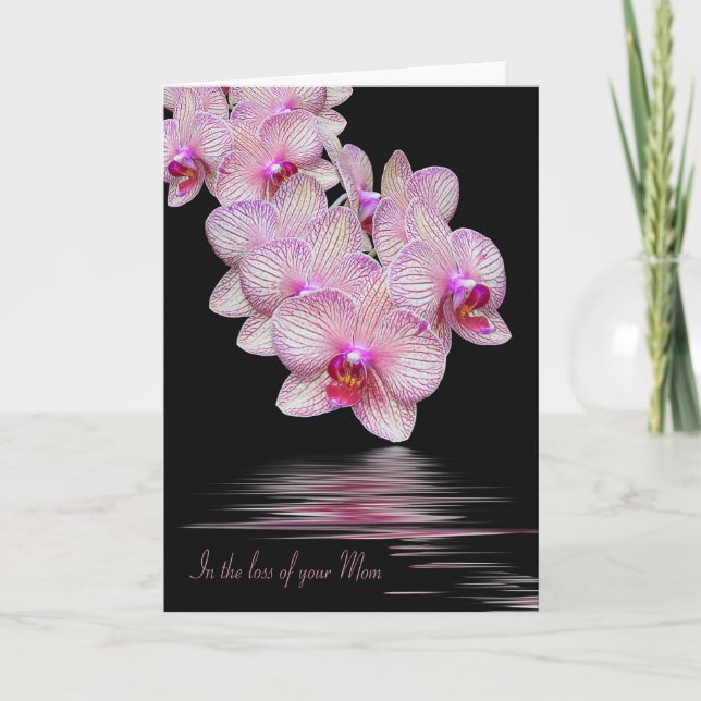 Tarjeta Orquídeas por la pérdida de mamá (Anverso)