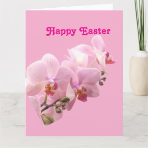 Tarjeta Orquídeas Rosadas “Felices Pascuas”