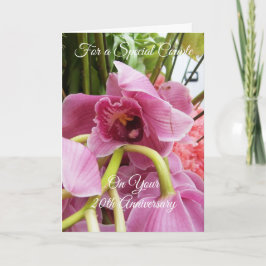 Tarjeta Orquídeas rosadas personalizadas 20 años de Boda