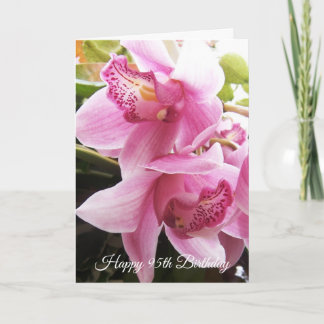 Tarjeta Orquídeas rosadas personalizadas 95º cumpleaños